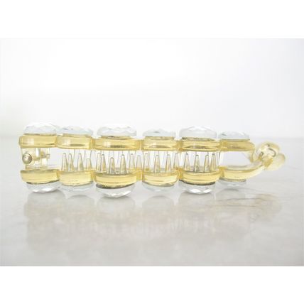 Clear or gray art deco sparkly banana hair claw clip with rhinestones