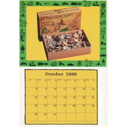 Paramount Antique Jigsaw Puzzle Old Box Calendar Postcard