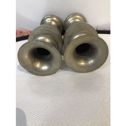 Pair of Small Metal Vintage Vases