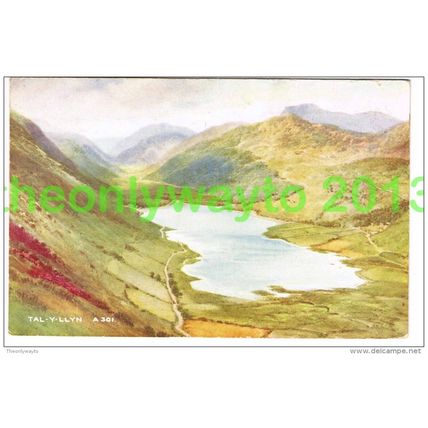 TAL-Y-LLYN, WALES, Valentines Art Postcard, 1937
