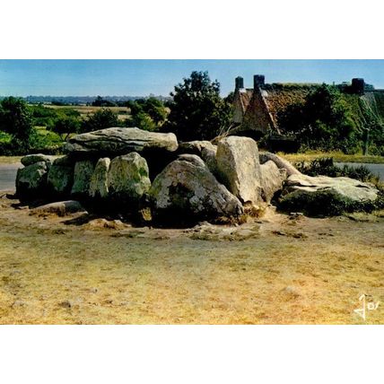 Le Dolmen De Kermario Prehistoric Megalithic Tomb Grave Stones Postcard