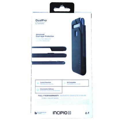 INCIPIO Dual Pro Classic TCL 10 5G UW 10 ft Black Phone Case Military Grade NEW