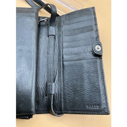 A Beautiful Vintage Rare Cotton/leather Black Bally Crossbody Wristlet Wallet
