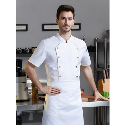 Mens Womens Moisture-wicking Chef Uniform Tops Restaurant Cooking Shirt