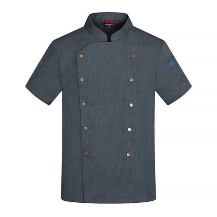 Mens Womens Moisture-wicking Chef Uniform Tops Restaurant Cooking Shirt