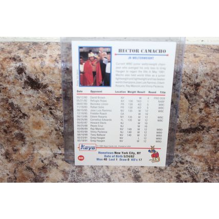 1991 kayo boxing jr welterweight hecton camacho hof card#040