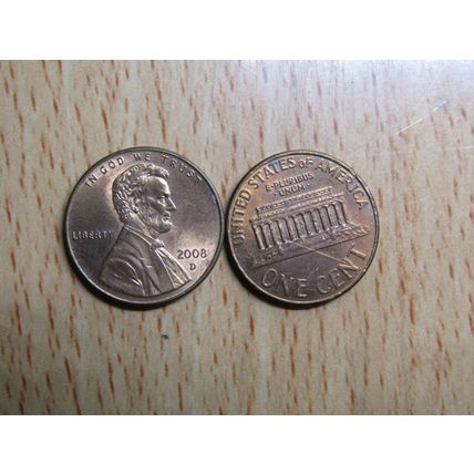 2008d USA 1 Cent Lincoln Memorial Coin