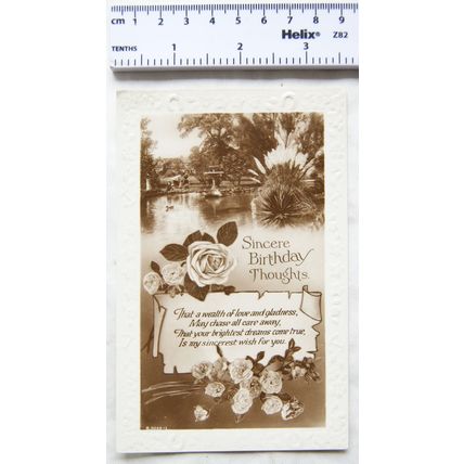 vintage greetings Postcard - Sincere Birthday Thoughts
