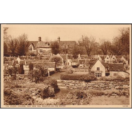 Model Village, Old New Inn, Bourton-on-the-Water, c.1930s - Photochrom Postcard