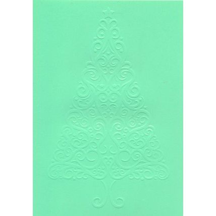 5"x7" Embossed Card. 10 Sheets. Christmas Tree (22). Cardmaking Scrapbooking
