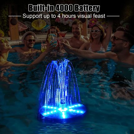 Solar Bird Bath Fountains Upgraded, 4W Solar Powered Water Fountain Pump with 40