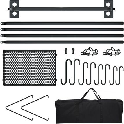 RELIANCER Grill Swing,Campfire Grill Cooking Stand W/8 Hooks & Storage Bag,Cast