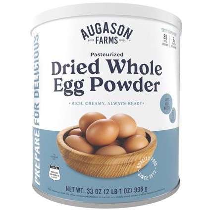 Augason Farms Pasteurized Dried Whole Egg Powder Can, Real Eggs, Emergency Food