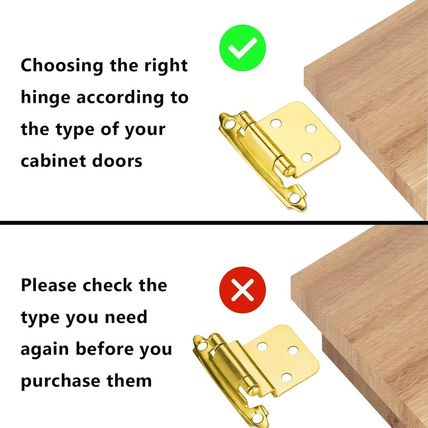 20 Pairs 40 Units Goldenwarm Kitchen Cabinet Hinges Brass Flush Hinges Self Clos