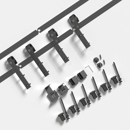Easelife 5 FT Mini Cabinet Bypass Sliding Barn Door Hardware Track Kit,Easy Inst