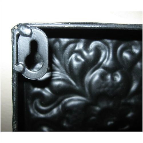 Decorative Painted & Embossed Metal Clothes Hook - 3 Clear Hooks