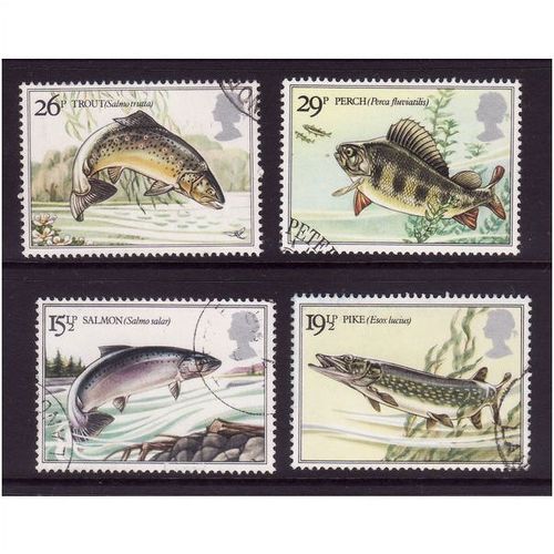 GREAT BRITAIN 1983 RIVER FISHES SET 4 VALS FINE USED #2