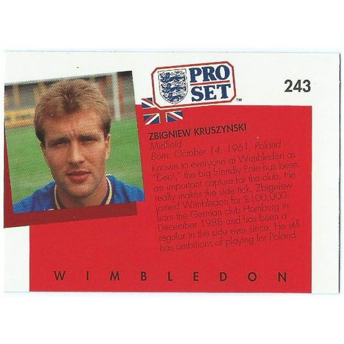 1990/1991 Pro Set Footbal - #243 - Zbigniew Kruszynski