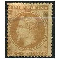 1863 Yvert 28 - mint no gum - tiny thin spot and horizontal crease