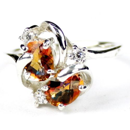 Twilight Fire Topaz, 925 Sterling Silver Ladies Ring, SR016