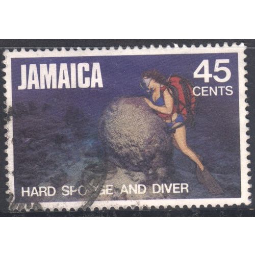 Jamaica 1982 - SG542 - 45c multi - Hard Sponge & Diver - used