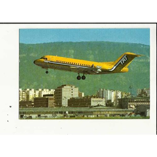 Aviation TAT FOKKER F-28 Postcard by Editions P.I. (398)
