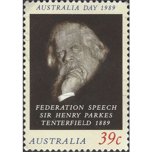 AUSTRALIA, Sir Henry Parkes 1815-1896, brown 1989, 39c