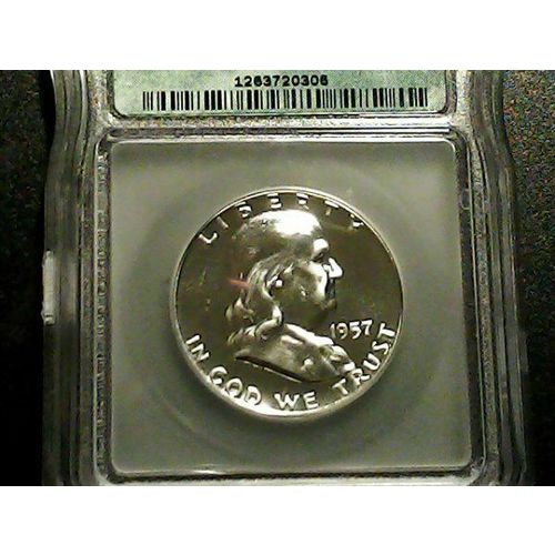 1957 Silver Proof Franklin Half Dollar ICG PR68