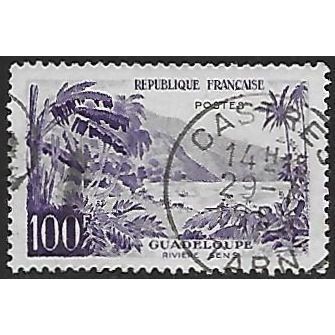 Mi 1234: 100 Fr. blue-violet Definitive: Landscapes: Rivière Sens, Guadeloupe.