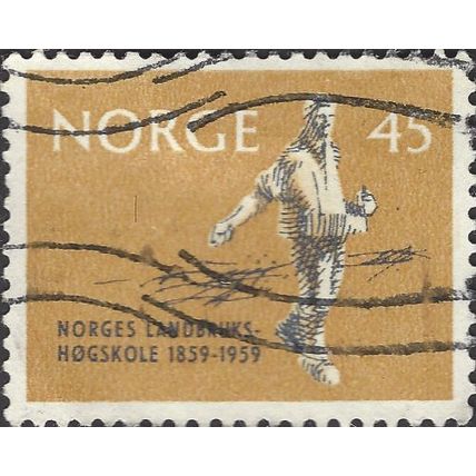NORWAY, Agricultural High School, brown 1959, 45ore, #2