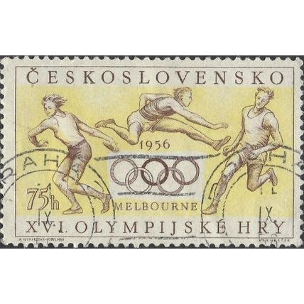 CZECHOSLOVAKIA, OLYMPICS, Melbourne, Athletics, yellow 1956, 75h