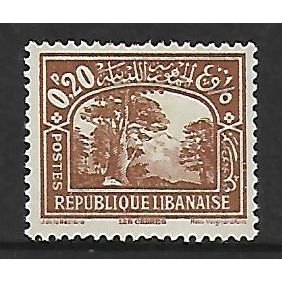LEBANON 1930 VIEWS 20p BROWN CEDARS OF LEBANON SG 164 M MINT