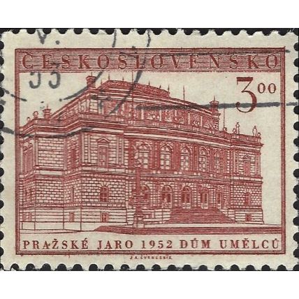 CZECHOSLOVAKIA, Music Festival, Prague, red 1952, 3.00Kcs, #3