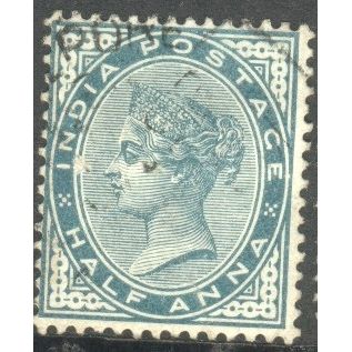 India stamps 1882 - SG 84 - QV ½a green used 5