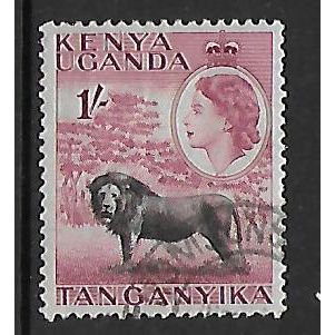 KENYA UGANDA TANGANYIKA 1954 1s LION BLACK & PURPLE SG 175 FINE USED#2