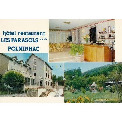 Los Parasols Polminhac Hotel Restaurant France 1970s Postcard