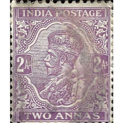 INDIA, King George V, Imperial Crown of India, lilac 1911, 2anna, #3