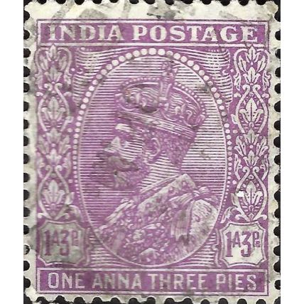 INDIA, King George V, Imperial Crown of India, lilac 1932, 1anna 3pies, #3