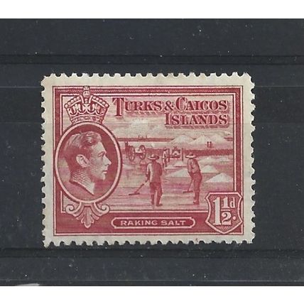 Turks&Caicos.SG197 1 1/2d Raking Salt (Scarlet).Mounted Mint.Aug24d