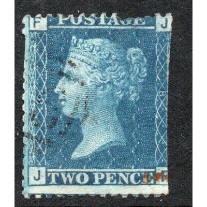 Sg45 2d BLUE plate 8 USED " J F " TRIMMED PERFS (BLUES)