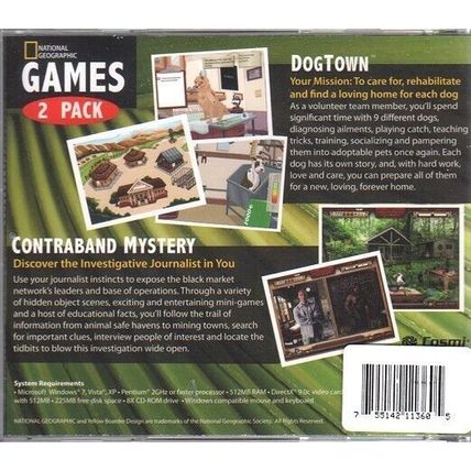 National Geographic Games 2 Pack: Contraband Mystery & Dogtown PC-CD - NEW in JC