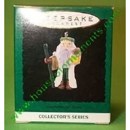 MINIATURE - CENTURIES OF SANTA - 3RD - WITH STICK LANTERN - HALLMARK ORNAMENT