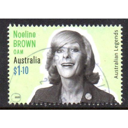 AUSTRALIA: 2020, $1.10 LEGENDS, NOELINE BROWN, USED SHEET PERF STAMP. 603/626
