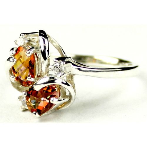 Twilight Fire Topaz, 925 Sterling Silver Ladies Ring, SR016