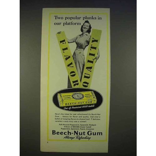 1940 Beech-Nut Gum Ad - Two Popular Planks