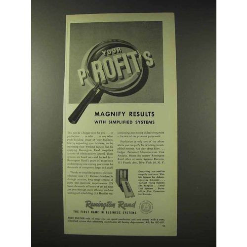 1948 Remington Rand Systems Ad - Magnify Results