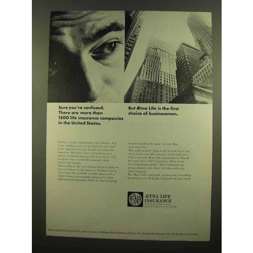 1965 Aetna Life Insurance Ad - Sure You're Confused