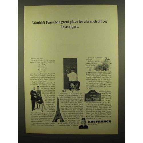 1965 Air France Ad - Paris Great For a Branch Office