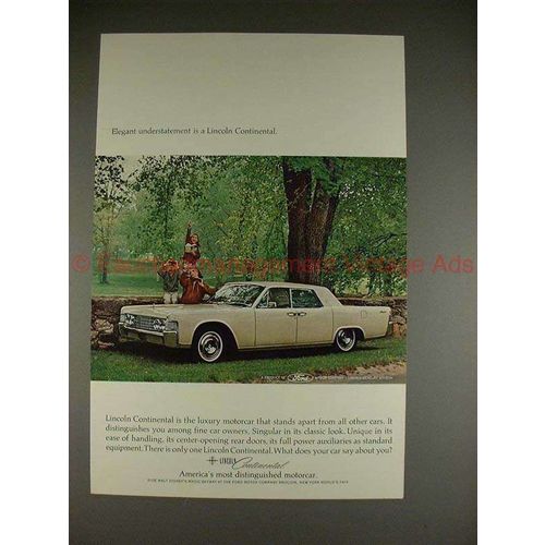 1965 Lincoln Continental Ad - Elegant Understatement!!