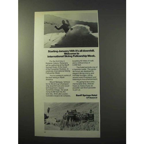 1977 Banff Springs Hotel Ad - International Skiing